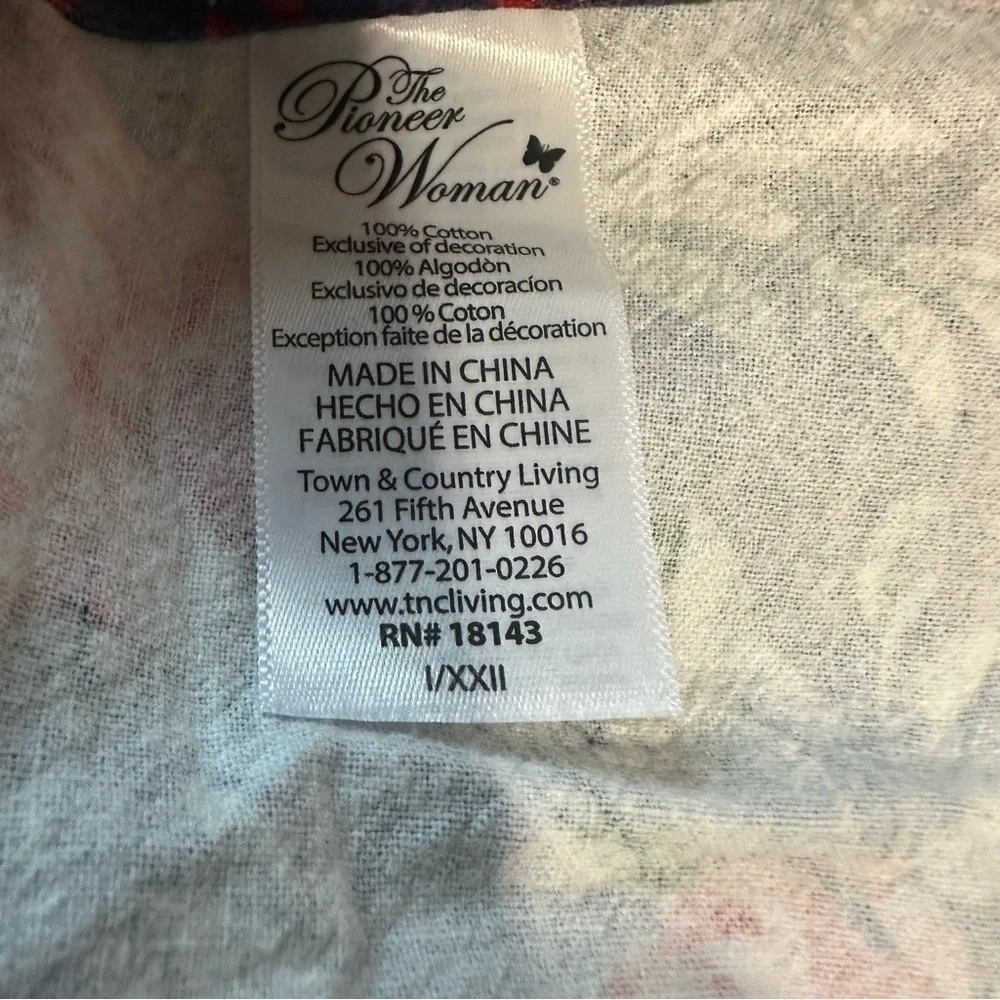 The Pioneer Woman Festive Floral Apron in Red and Blue